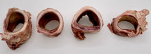 Load image into Gallery viewer, Four slices raw beef trachea chews for dogs on a white background