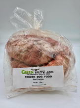 Load image into Gallery viewer, Bag of frozen raw beef trachea for dogs, visible on a white background