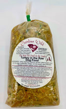 Load image into Gallery viewer, Bag of Carolina Wild raw dog food (turkey formula) with a label on a white background