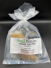 Load image into Gallery viewer, Bag of frozen raw cow hooves dog chews on a dark background
